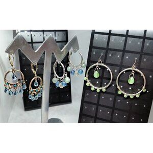 BUNDLE lot 3 boho style circular beaded earrings statement